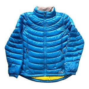 L.L. Bean Jacket Mens L Large Blue Ultralight 850 Packable Goose Down Full Zip